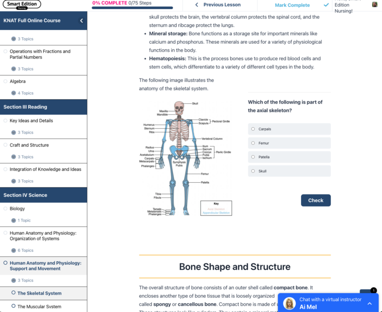 Lesson topic example KNAT